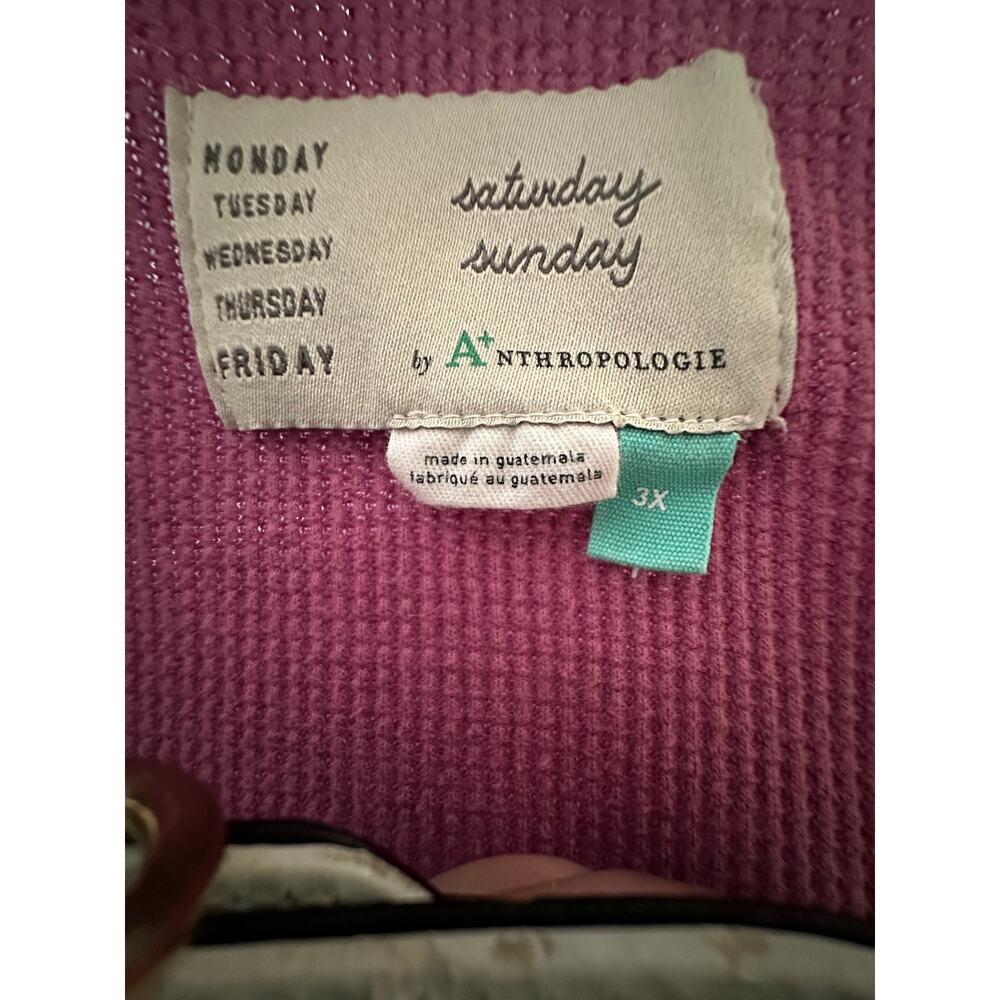 ANTHROPOLOGIE SATURDAY SUNDAY
Pink Waffle Thermal Open Cardigan size 3X - Picture 5 of 7